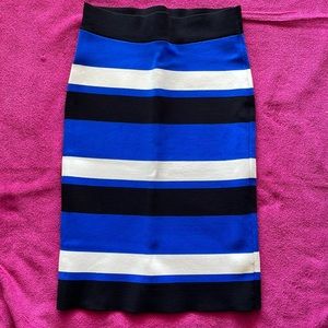 BCBG MAXAZRIA bandage skirt size small blue white black